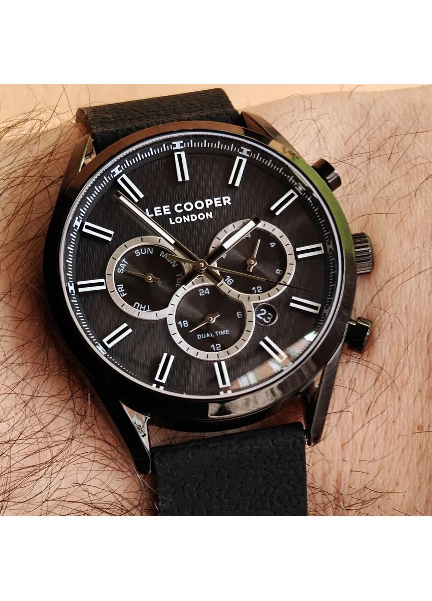 Чоловічий водостійкий годинник England Midnight Black Британський стиль з 2 ремінцями Кварцовий Lee Cooper (386524463)