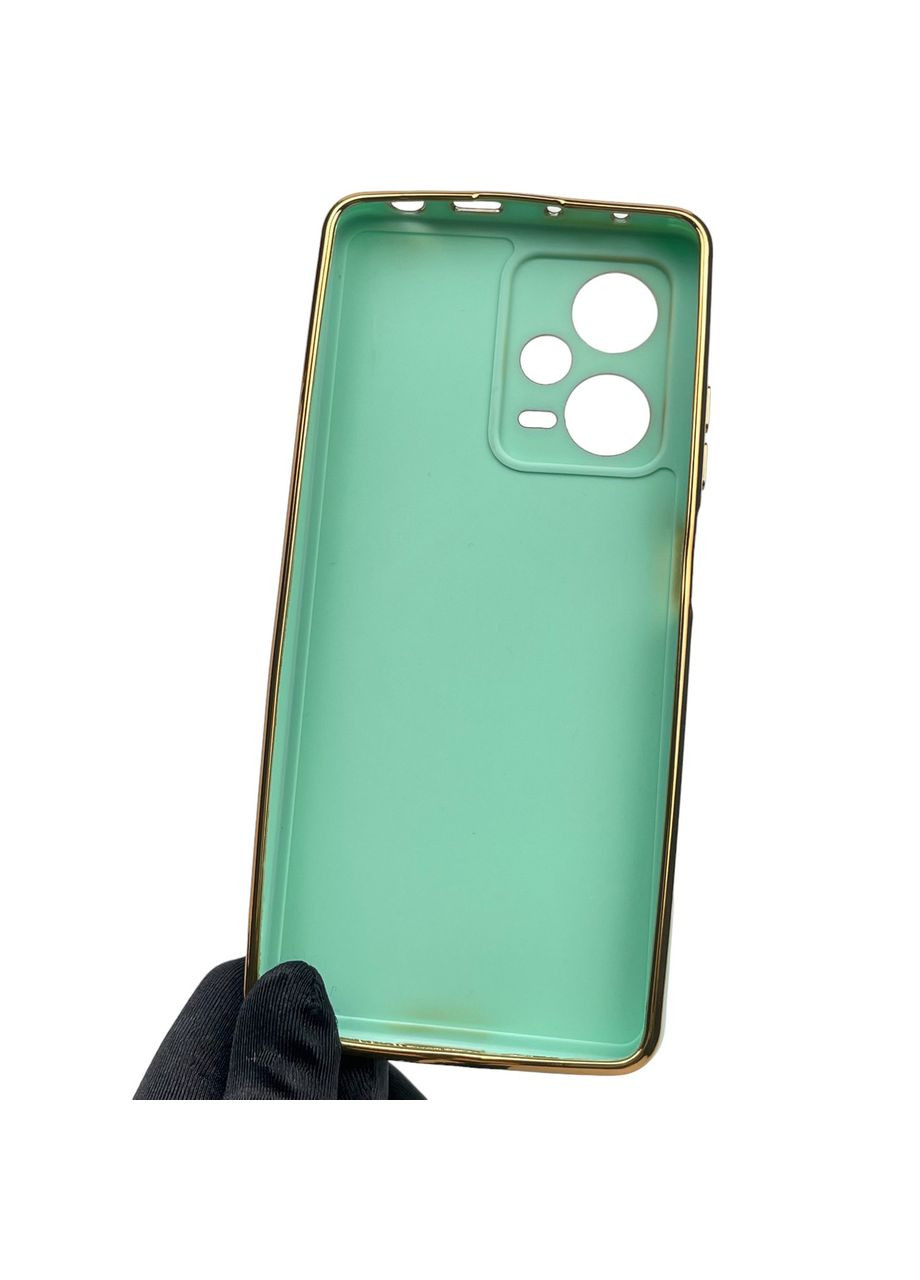 Чохол для Redmi Note 12 Pro Plus 5G глянсовий із золотою окантовкою захистом сяомі редмі нот 12 про плюс бірюзовий Xiaomi (366022513)