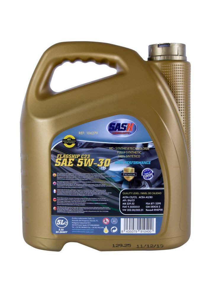 Автомобильное моторное масло FLAGSHIP C23 5W-30 5л 106279 SASH (352762073)