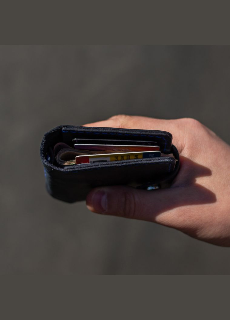 Кошелекзажим Slim темно-синий, натуральная кожа SD Leather (306557936)