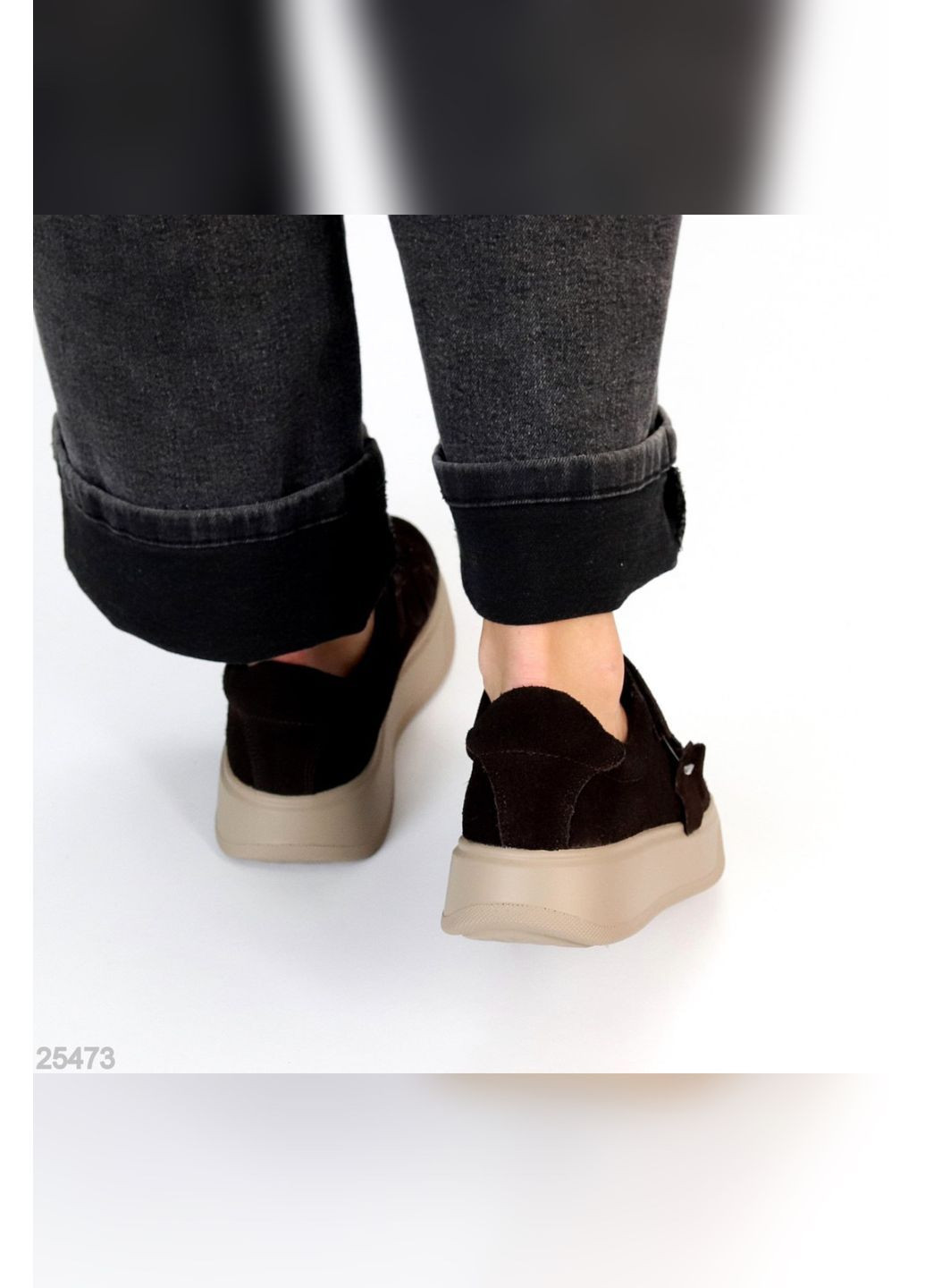 Натуральные женские кроссовки No Brand тёмно-коричневые демисезоны (362152463)