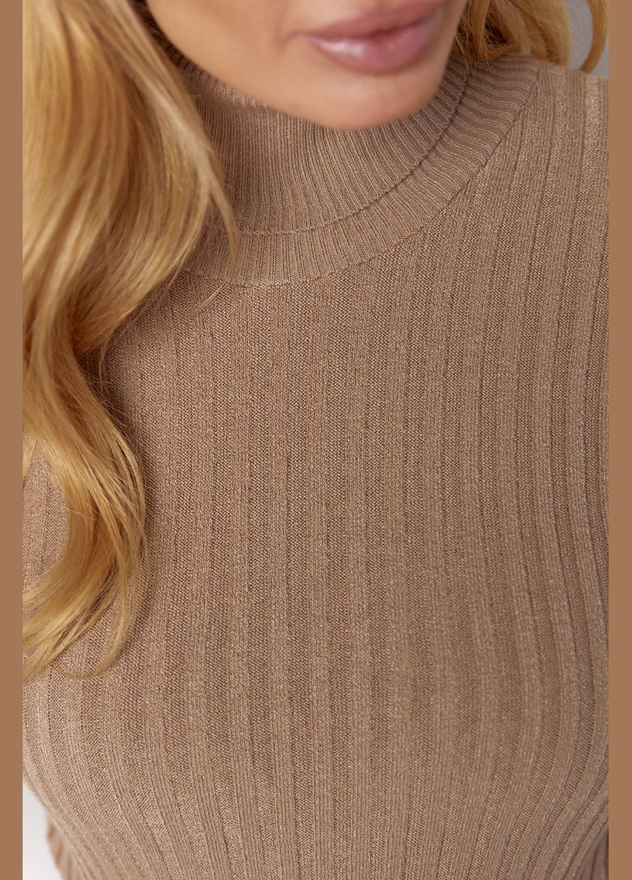 Жіноча в'язана водолазка в рубчик Lurex (308725379)