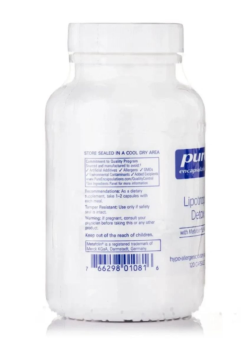Вітаміни для печінки ліпотропний детокс (Lipotropic Detox) 120 капсул Pure Encapsulations (361117175)