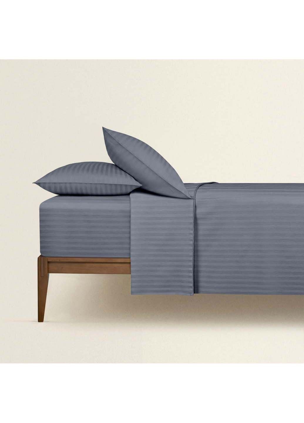 Двуспальная постель сатин с простыней на резинке STEEL CS1 180х220 см Cosas (307477891)