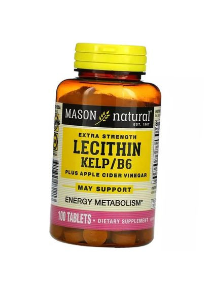 Лецитин Комплекс, Lecithin Kelp Vitamin B6 Plus Cider Vinegar Tab, 100таб (72529015) Mason Natural (322722800)