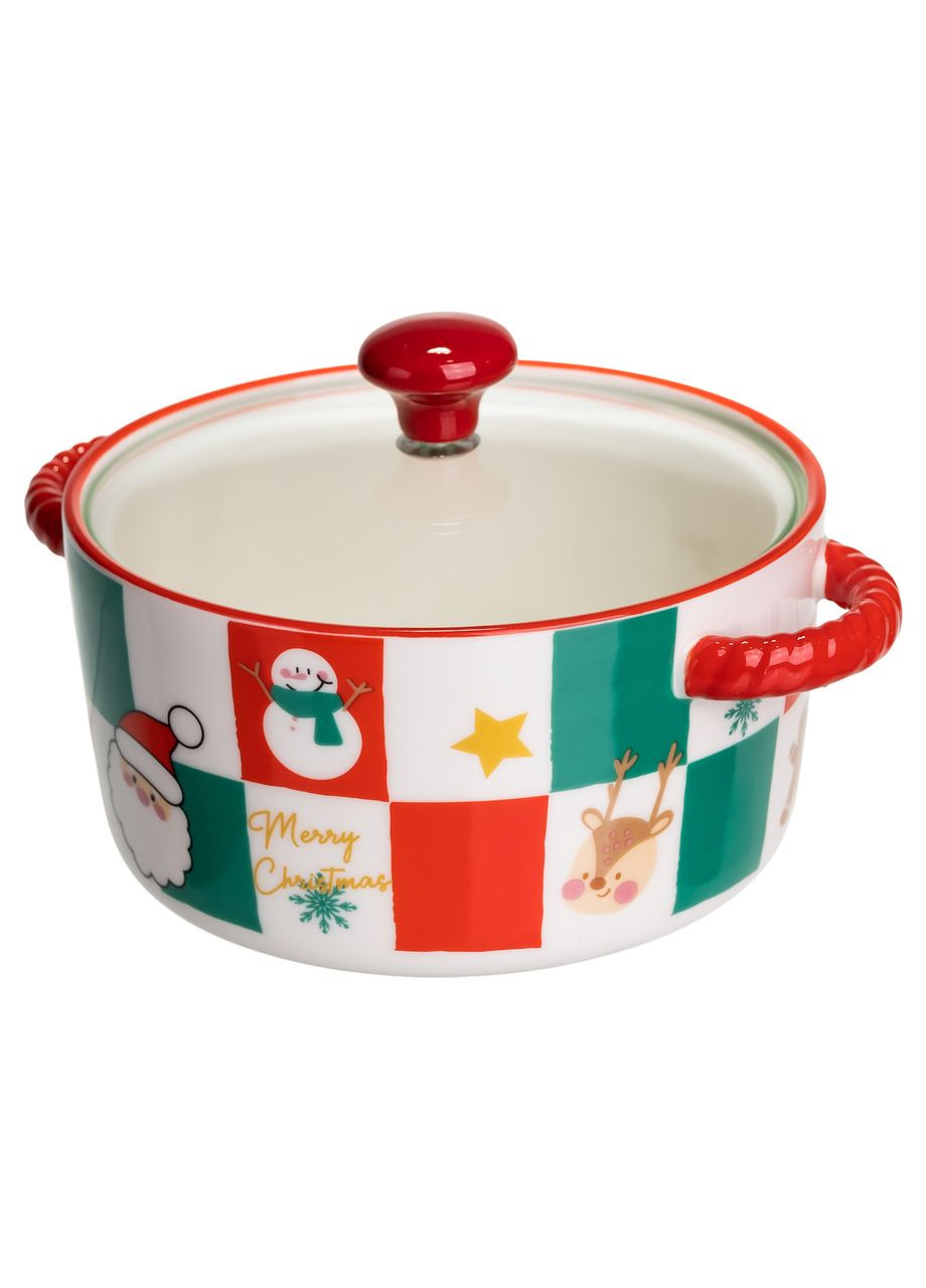 Супниця порцелянова Christmas новорічна 800 (мл) з кришкою FM-CS-9C Yiwu (370707216)