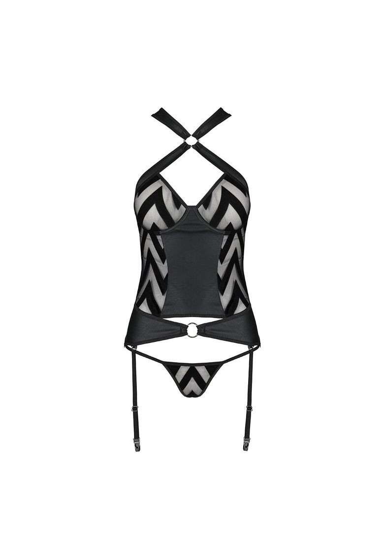 Сітчастий комплект із візерунком Hima Corset black CherryLove Passion (282965154)