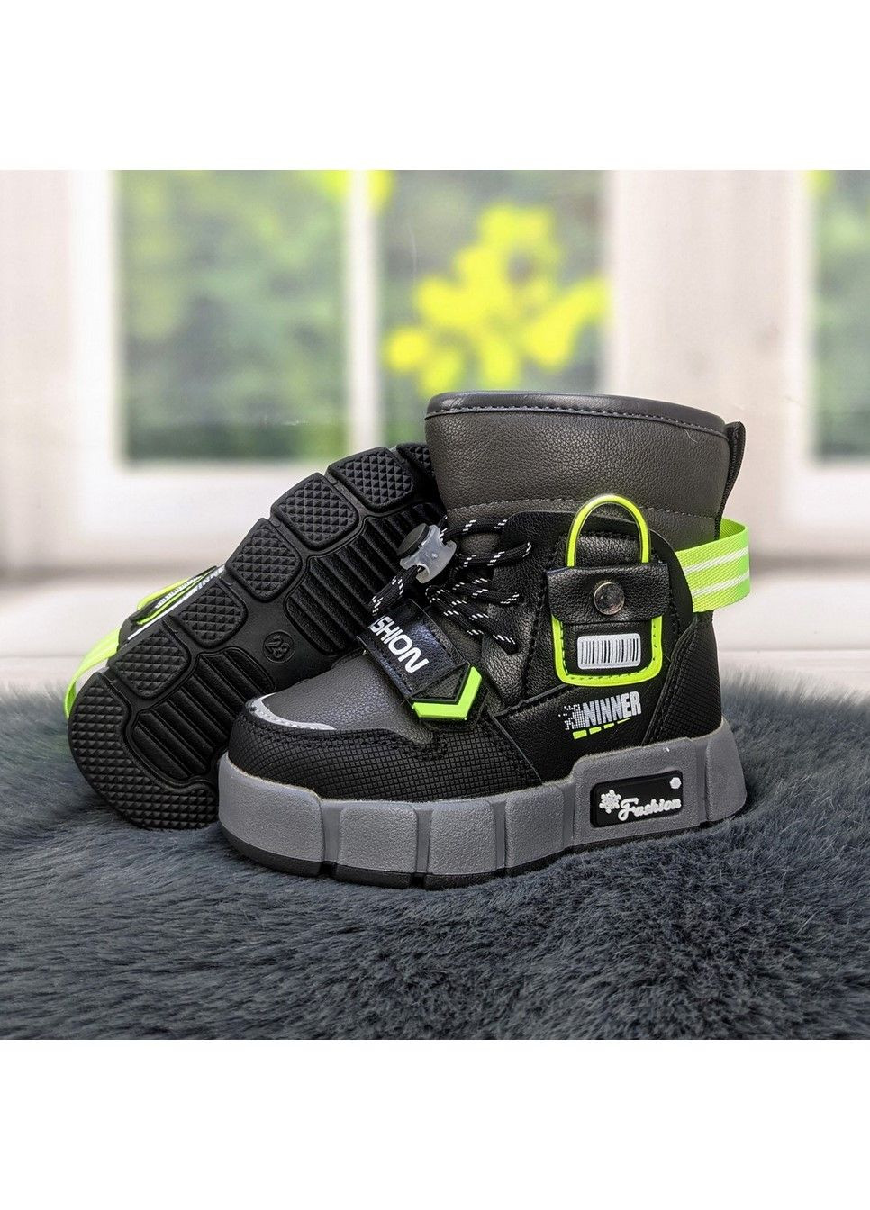 Зимние сапоги дутики детские зимние для мальчика Леопард на молнии