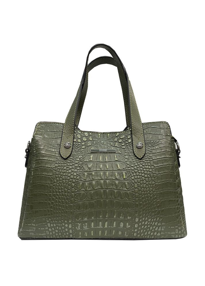 Сумка жіноча шкіряна оливкова (Д/Ш/В) 29х12х17,5 (см) Karya (336377966)