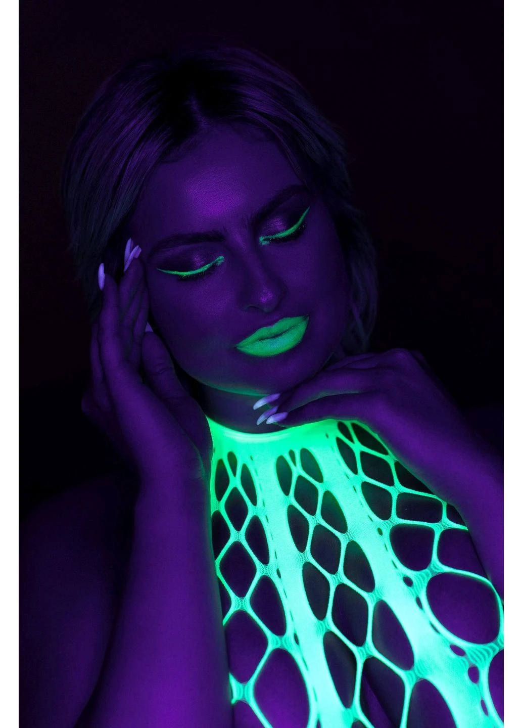 Бодістокінг Bodystocking with Halterneck Green Ouch! зелёный нейлон, эластан