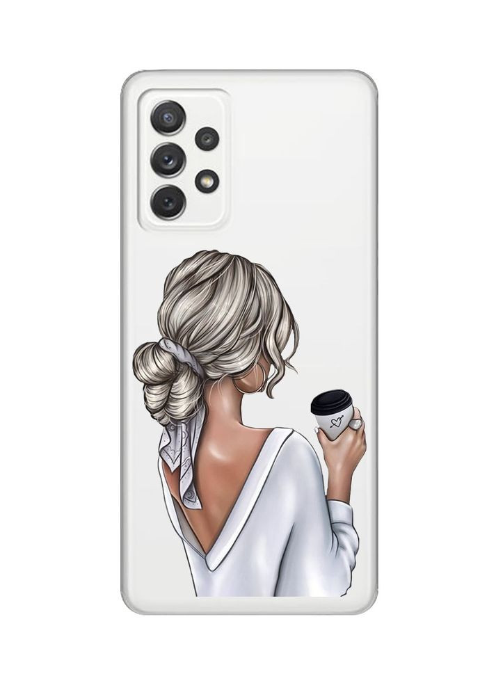 Прозорий чохол на Samsung Galaxy A72/A725:: Дівчина з латте (принт 227) Creative (359495837)