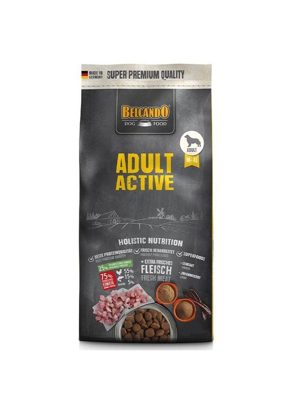 Сухой корм с курицей и рыбой для взрослых активных собак средних и крупных пород Adult Active - 22,5 кг Belcando (327062786)