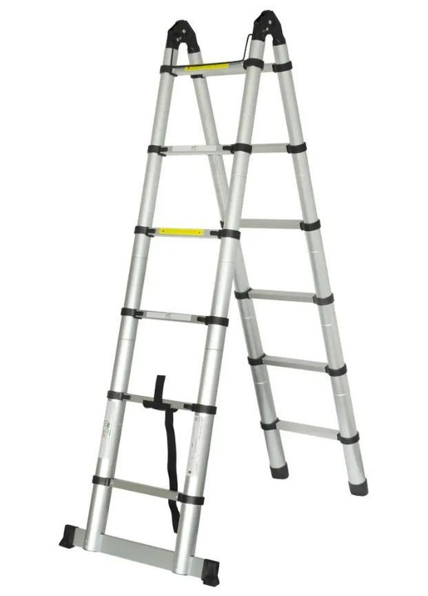 Телескопическая лестница-стремянка cкладная алюминевая высота 5,8 м (2104618853) No Brand (370606355)
