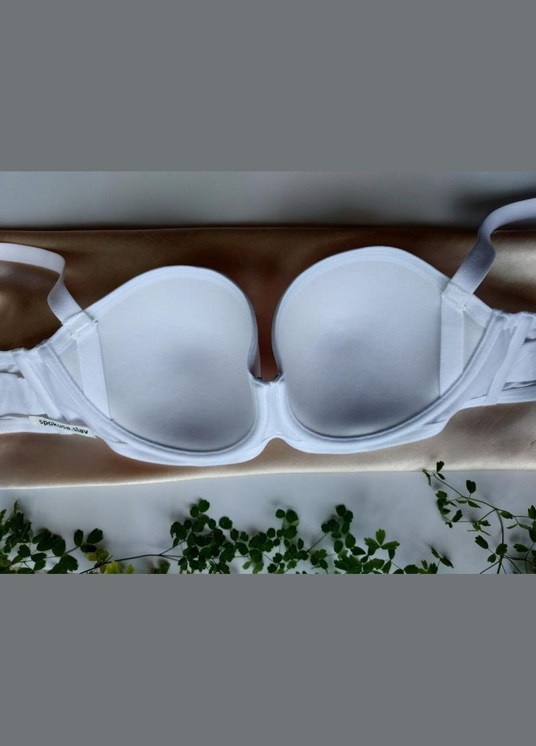 Белый бюстгальтер балконет 6004. бретели снимаются. лейлив Leilieve полиамид