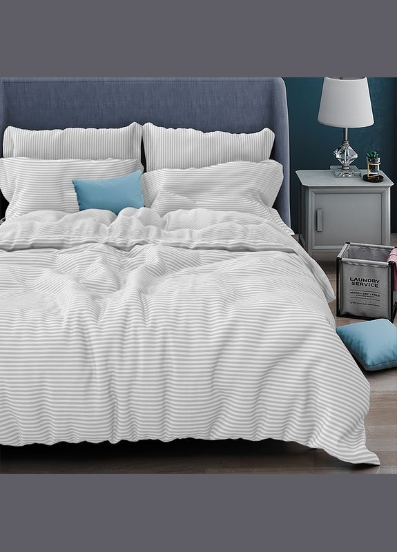 Постільна білизна Love You Бязь Gold Смужка Біла Євро LoveYouHome (327087730)