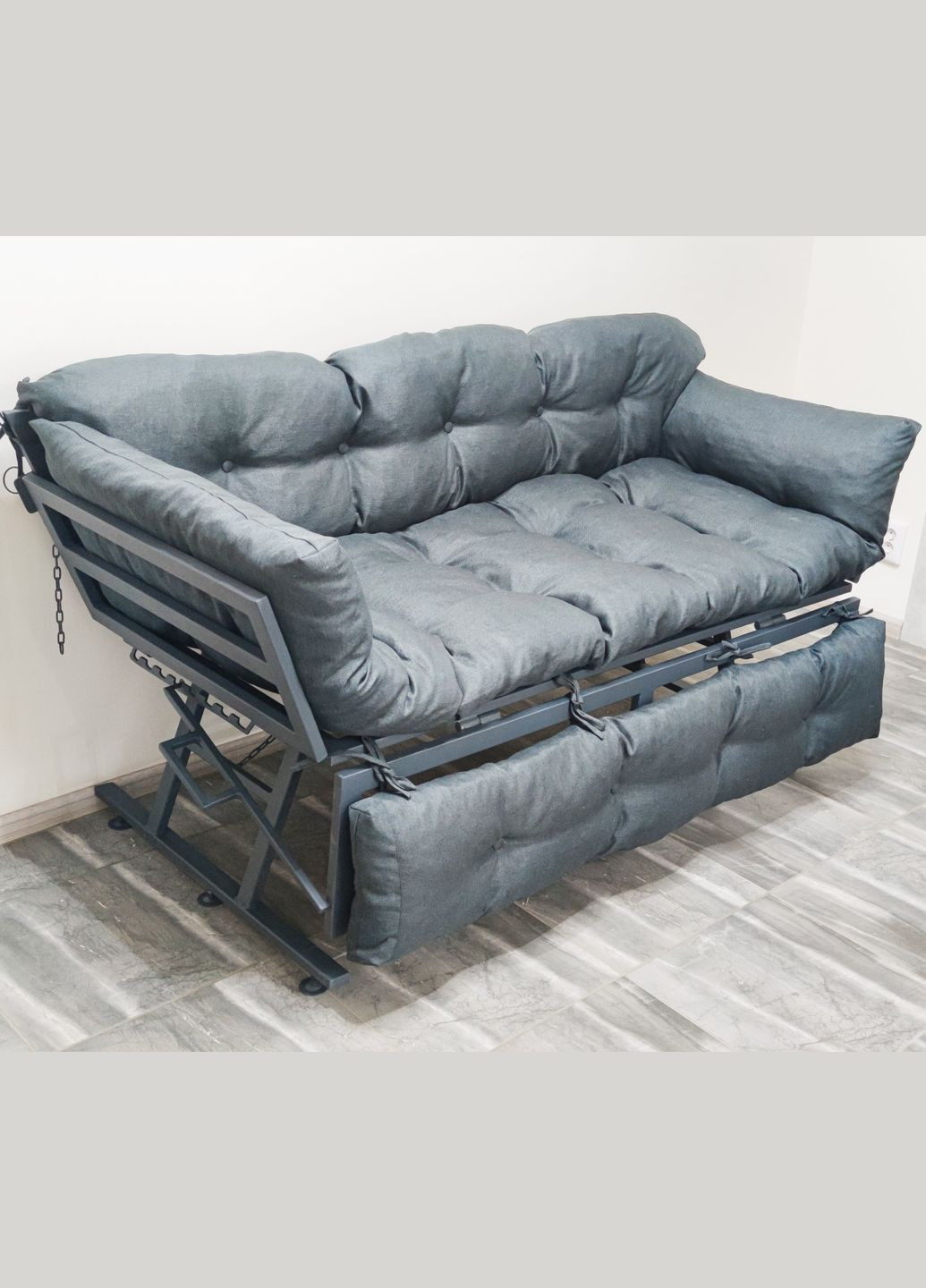 Диван розкладний з подушками (графіт) Троян (346531839)