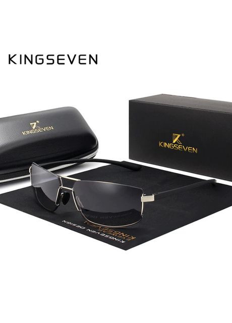 Мужские поляризационные солнцезащитные очки N7128 Silver Gray KINGSEVEN (303110883)