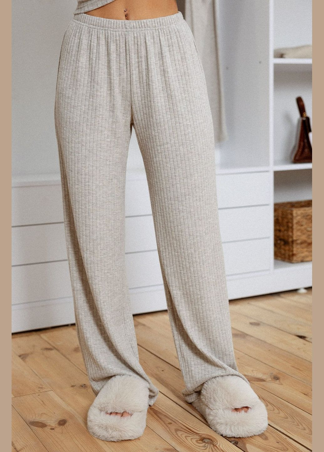 Домашние брюки в рубчик Leinle 1520/81010 beige (315388213)