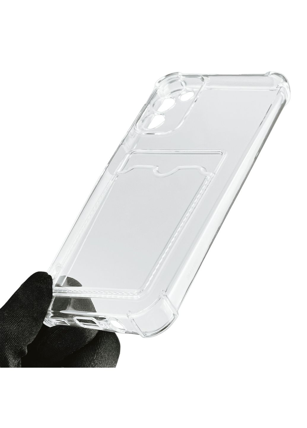 Чехол для Galaxy A14 5G SM-A146 с бронь углами с карманом для карточек k-pop на самсунг а14 прозрачный Samsung (366021958)