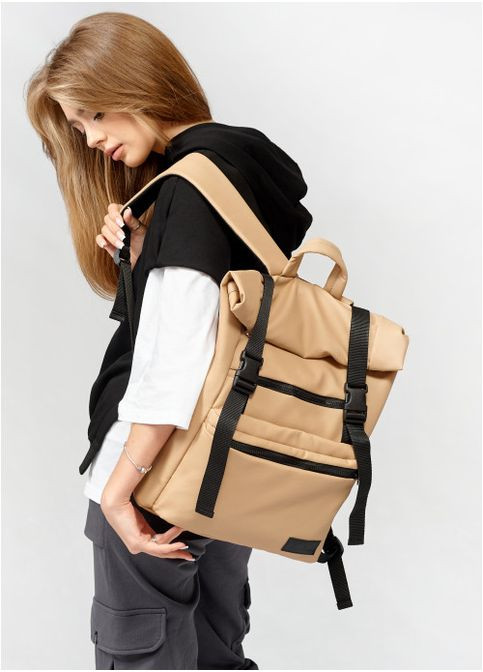 Рюкзак ролл унисекс RollTop LTT бежевый Sambag (302519303)