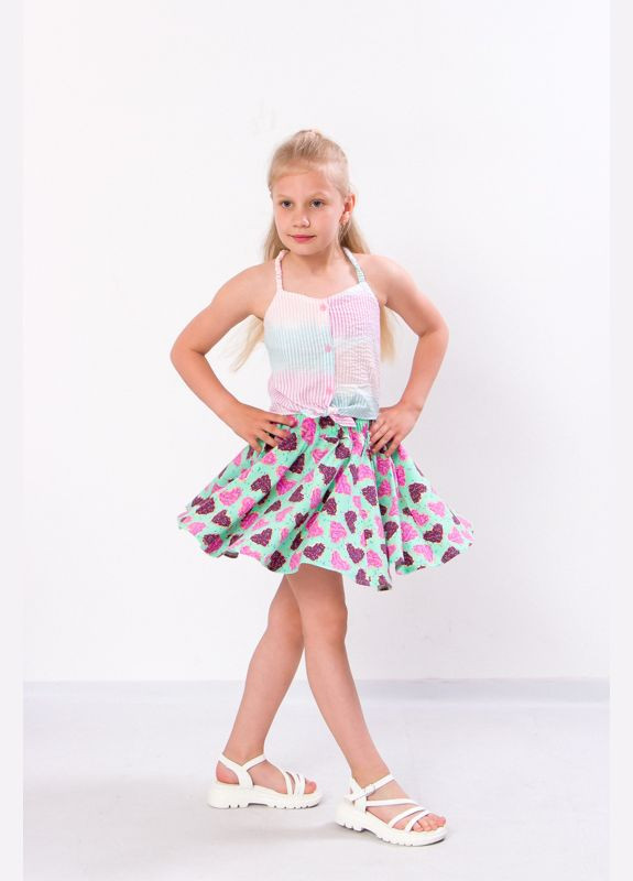 Мятная повседневный с абстрактным узором юбка Носи своє