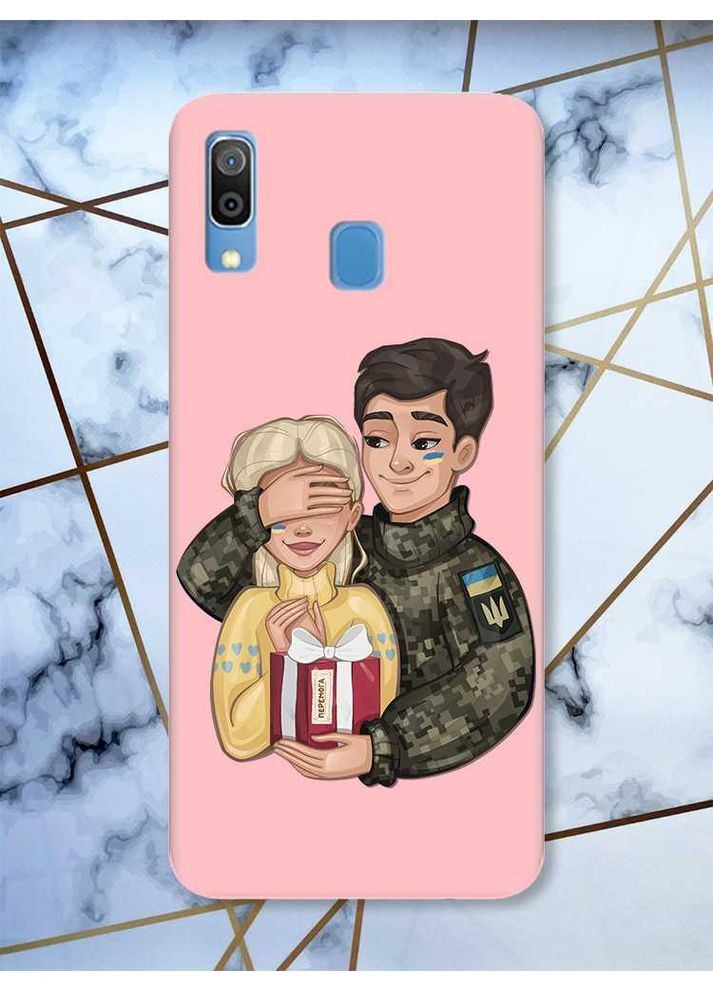 Матовий рожевий чохол на Samsung Galaxy A30 (2019) / A20 (2019) Подарунок Перемога (патріотичний принт 178) Creative (359481954)