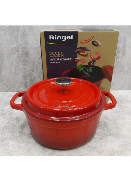 Каструля чавунна Essen 26 см (4.8 л) з кришкою (RG-2300-26) Ringel (365750152)