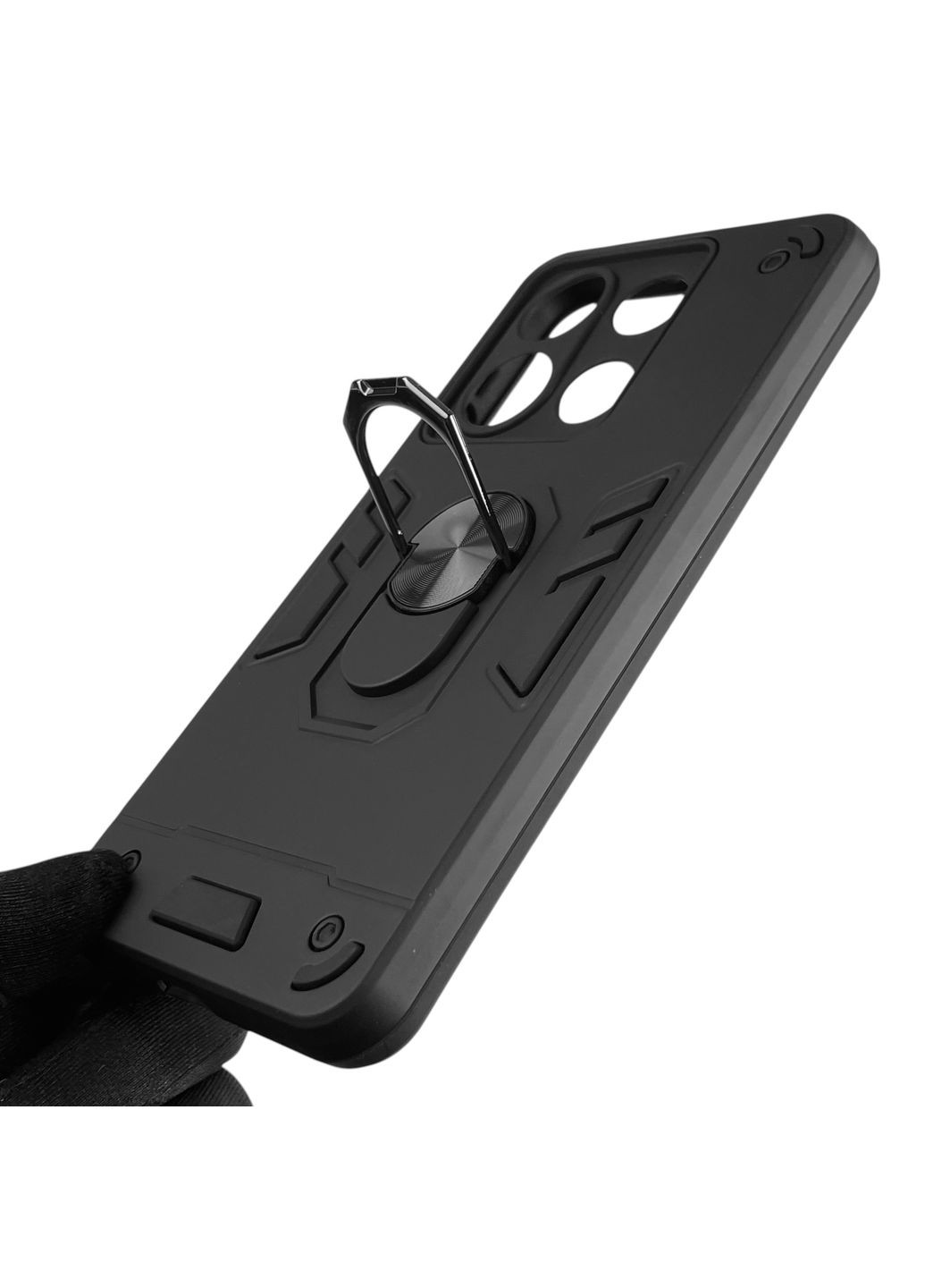 Чохол для телефона Redmi Note 13 4G броньований з магнітним кільцем-тримачем на сяомі редмі нот 13 4г чорний Xiaomi (366236677)