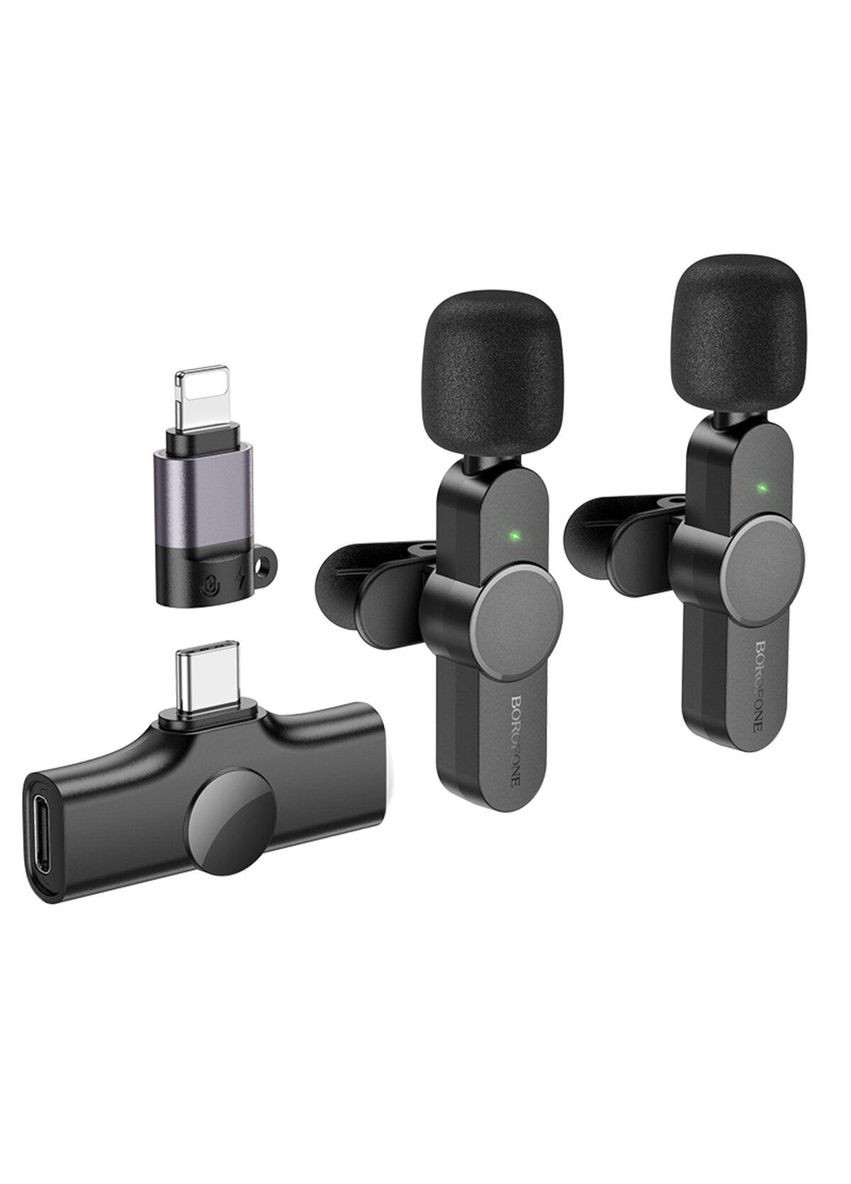 Микрофонпетличка BFK12 Trophy lavalier беспроводной цифровой микрофон(iP/Type-C) Black Borofone (316699560)