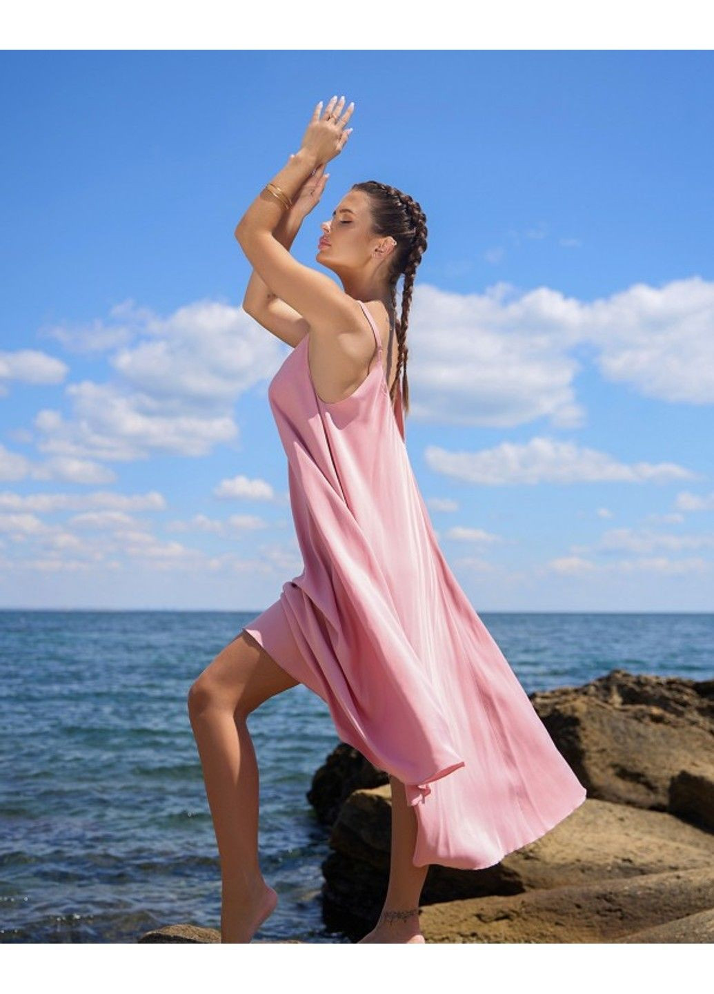 Рожева повсякденний сукні 14801 рожевий ISSA PLUS