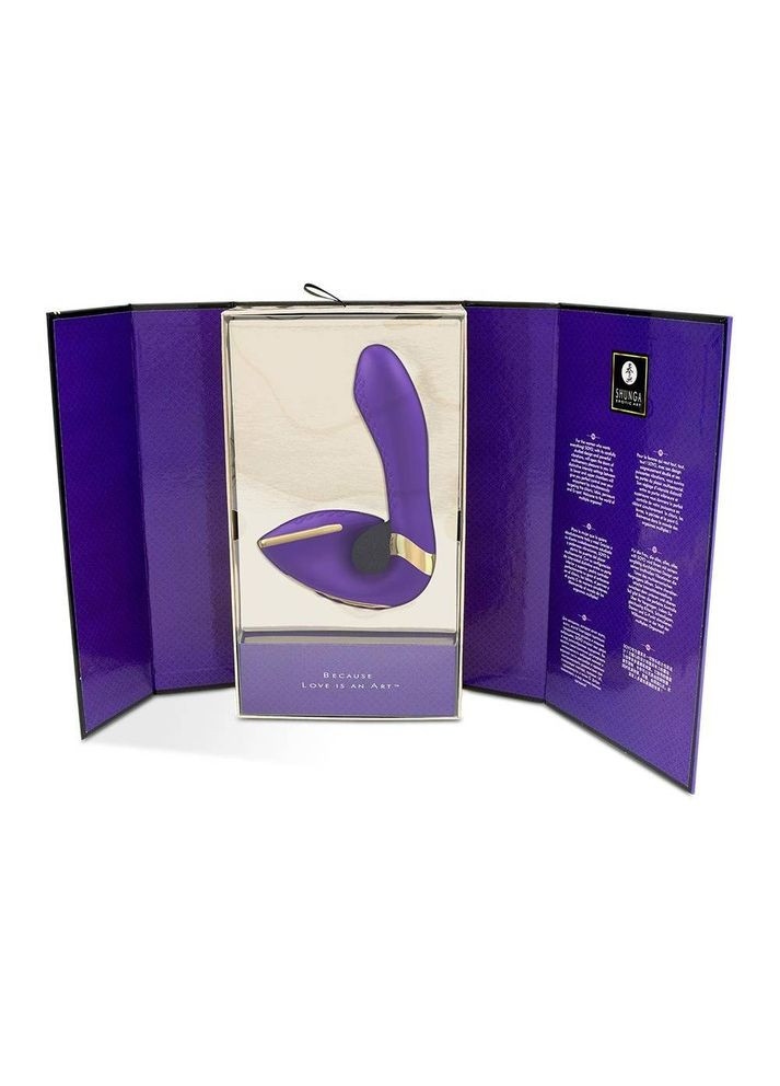 Вібратор кролик із стимуляцією точки G, рельєфний, нереалістичний, фіолетовий, 17 х 3.7 см Shunga (297134781)