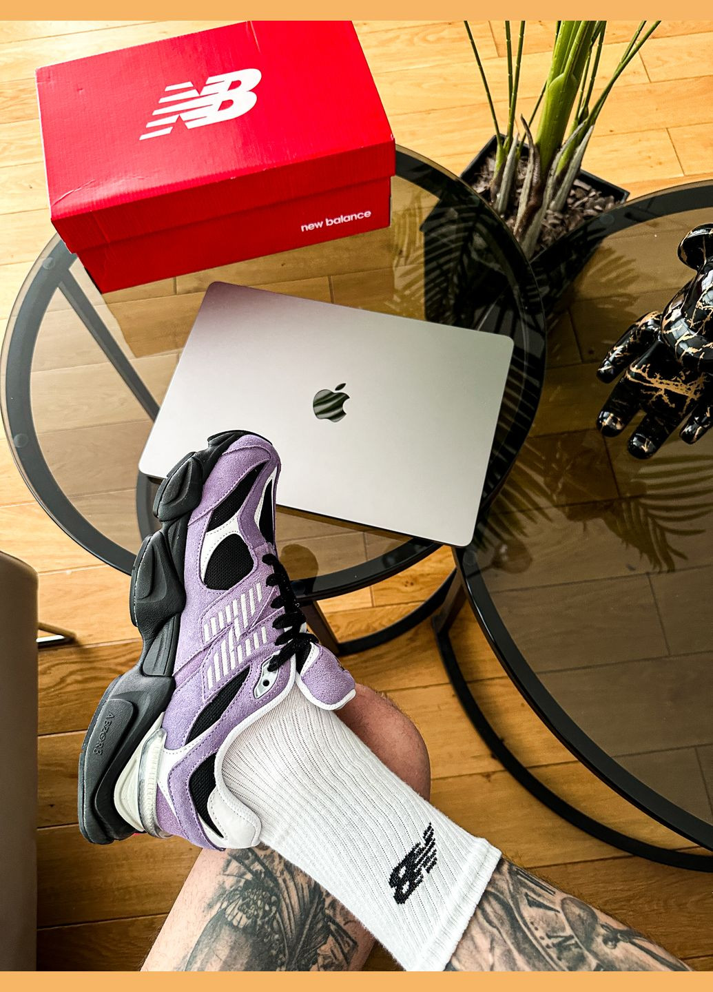 Фіолетові Осінні кросівки чоловічі і жіночі new balance 9060 violet noir | нью баланс 9060 фіолетові No Brand