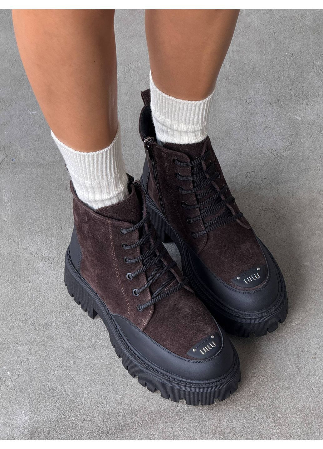 Зимние зимние ботинки Helen из натуральной замши