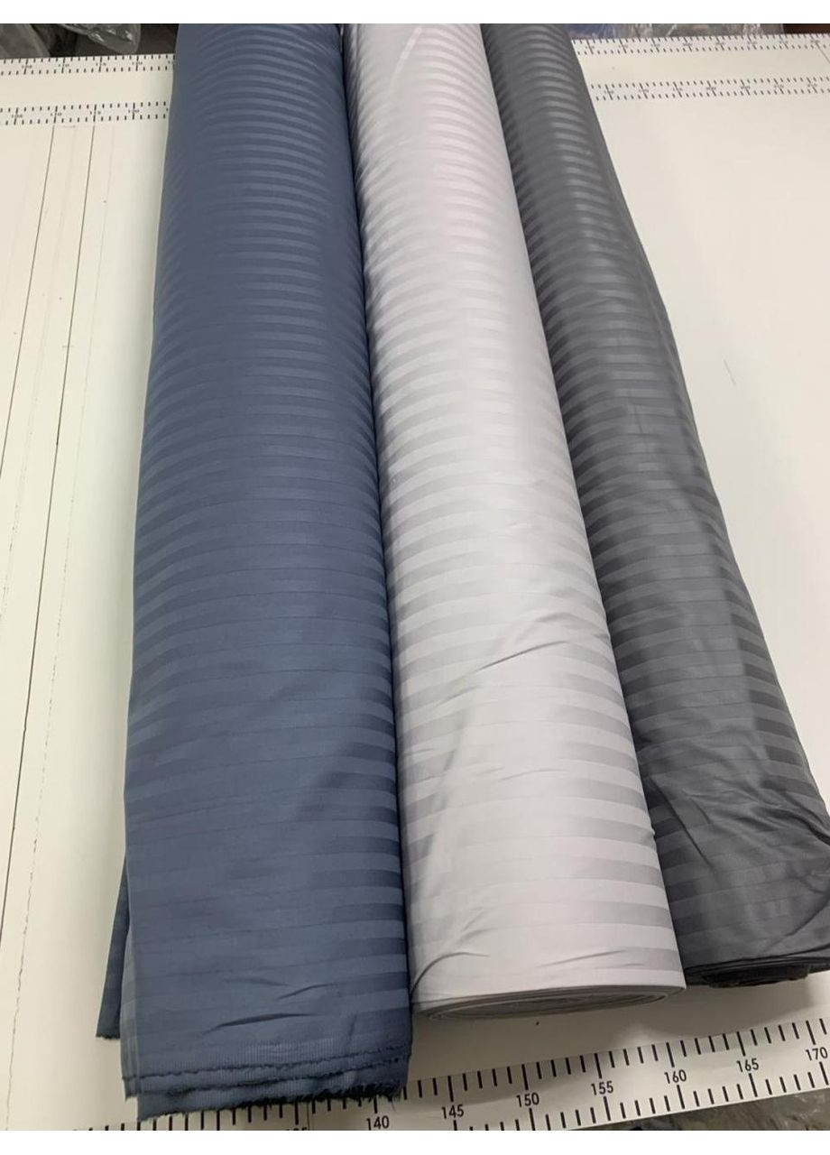 Постельное белье LIGHT GREY, сатин страйп LUX Полуторный размер, наволочки 50/70 No Brand (364220341)
