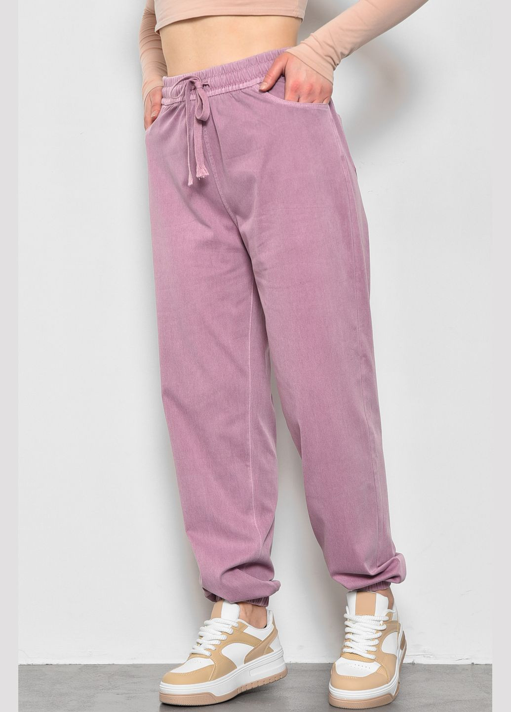 Штани жіночі напівбатальні бузкового кольору Let's Shop (278274346)