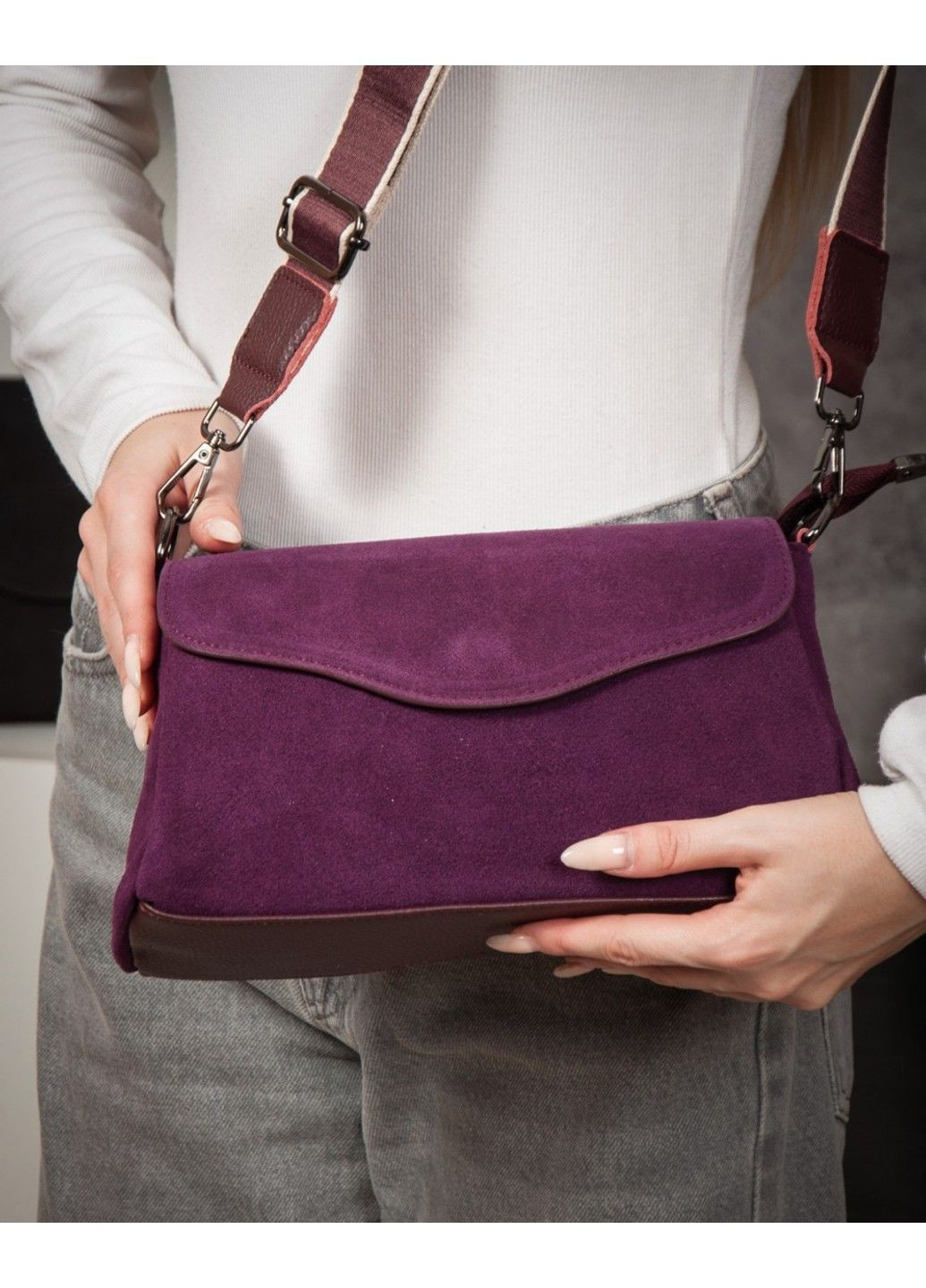 Женская замшевая сумка 99118 bordo Alex Rai (366092184)