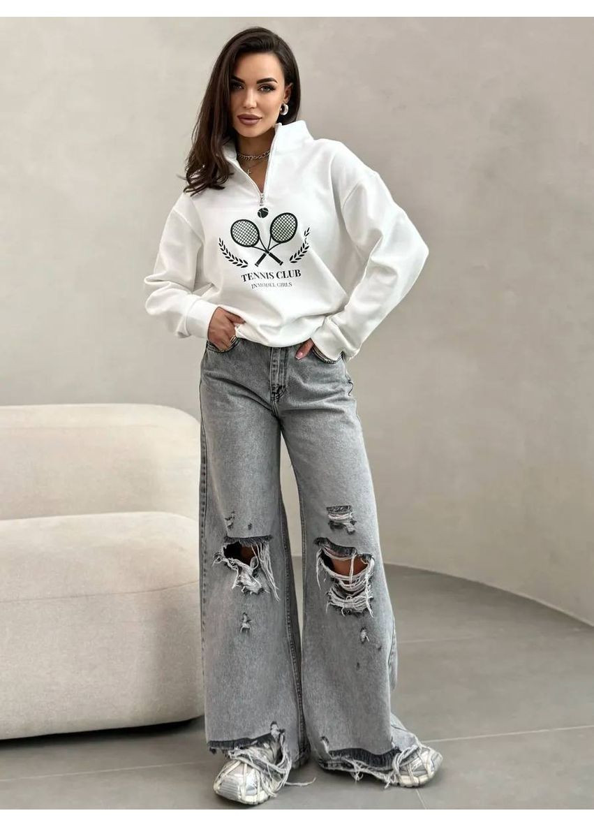 Молочный свитшот женский Гермес молния (364503751)