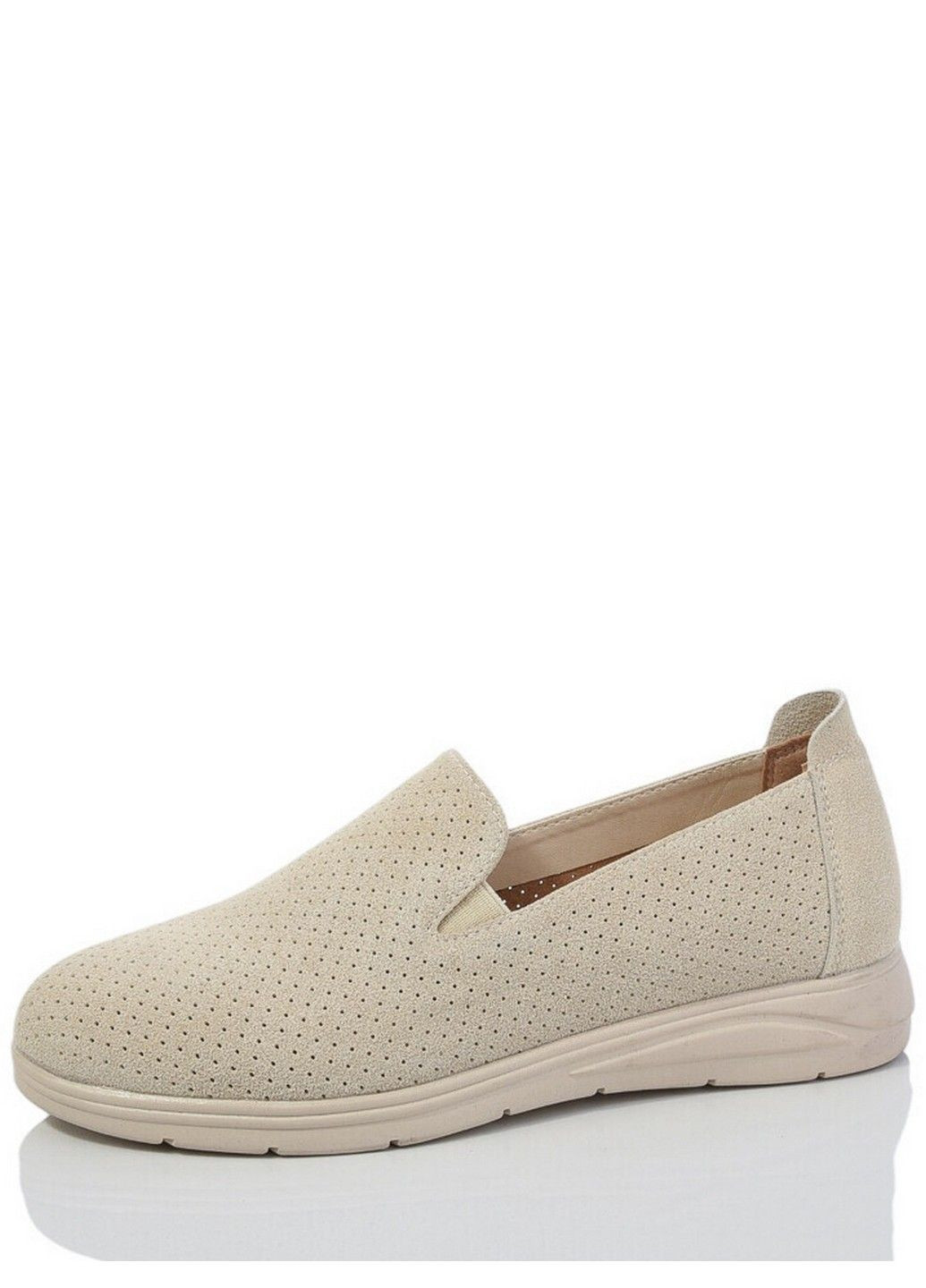 Бежевые кожаные слипоны sp0307-2 ITTS с абстрактным узором