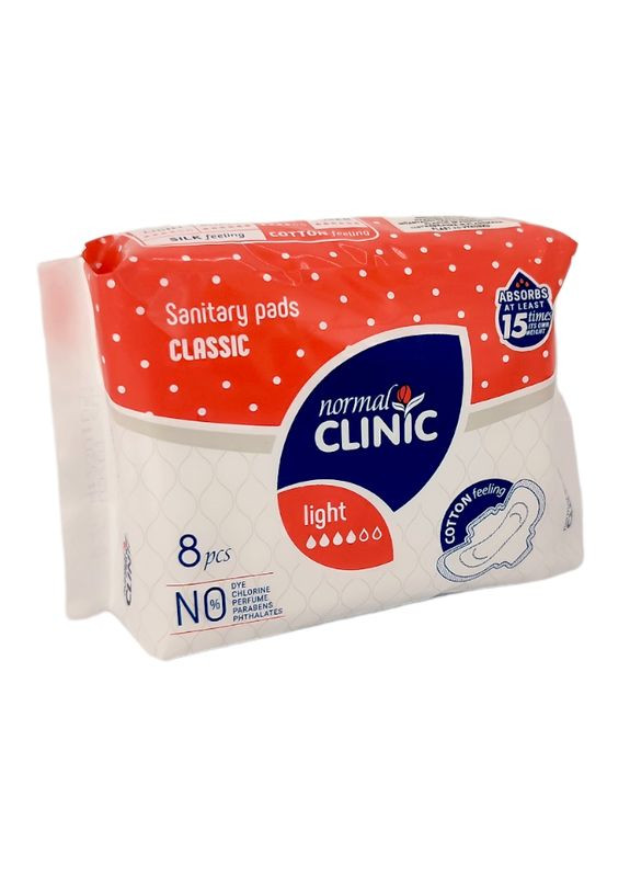 Прокладки гігієнічні Normal Clinic Classic cotton feeling 4 краплі 8 штук NCF 18 K No Brand (340111054)
