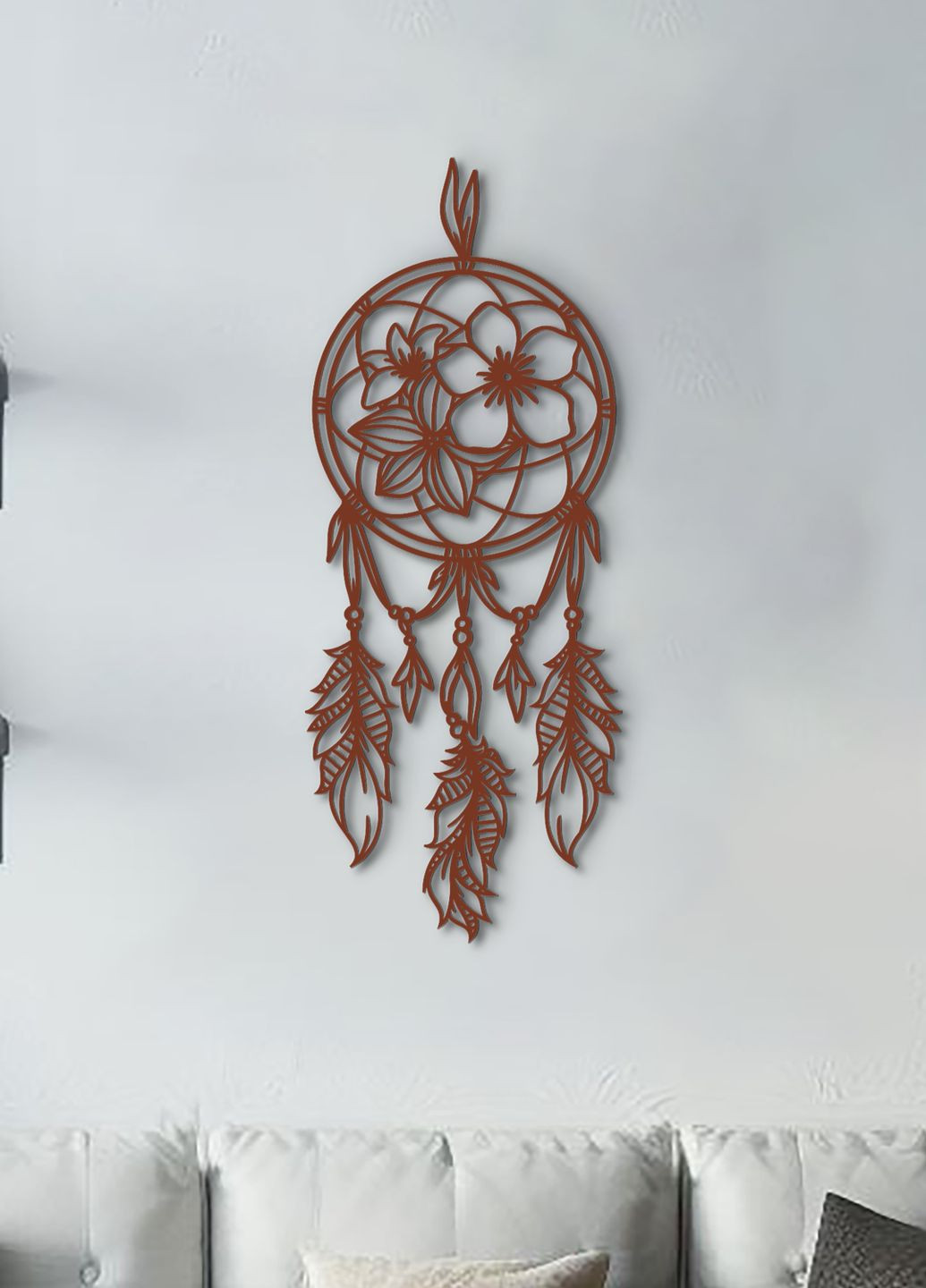 Современная картина на стену в спальню, декор в комнату "Цветочные сны", стиль лофт 35х15 см Woodyard (292113277)