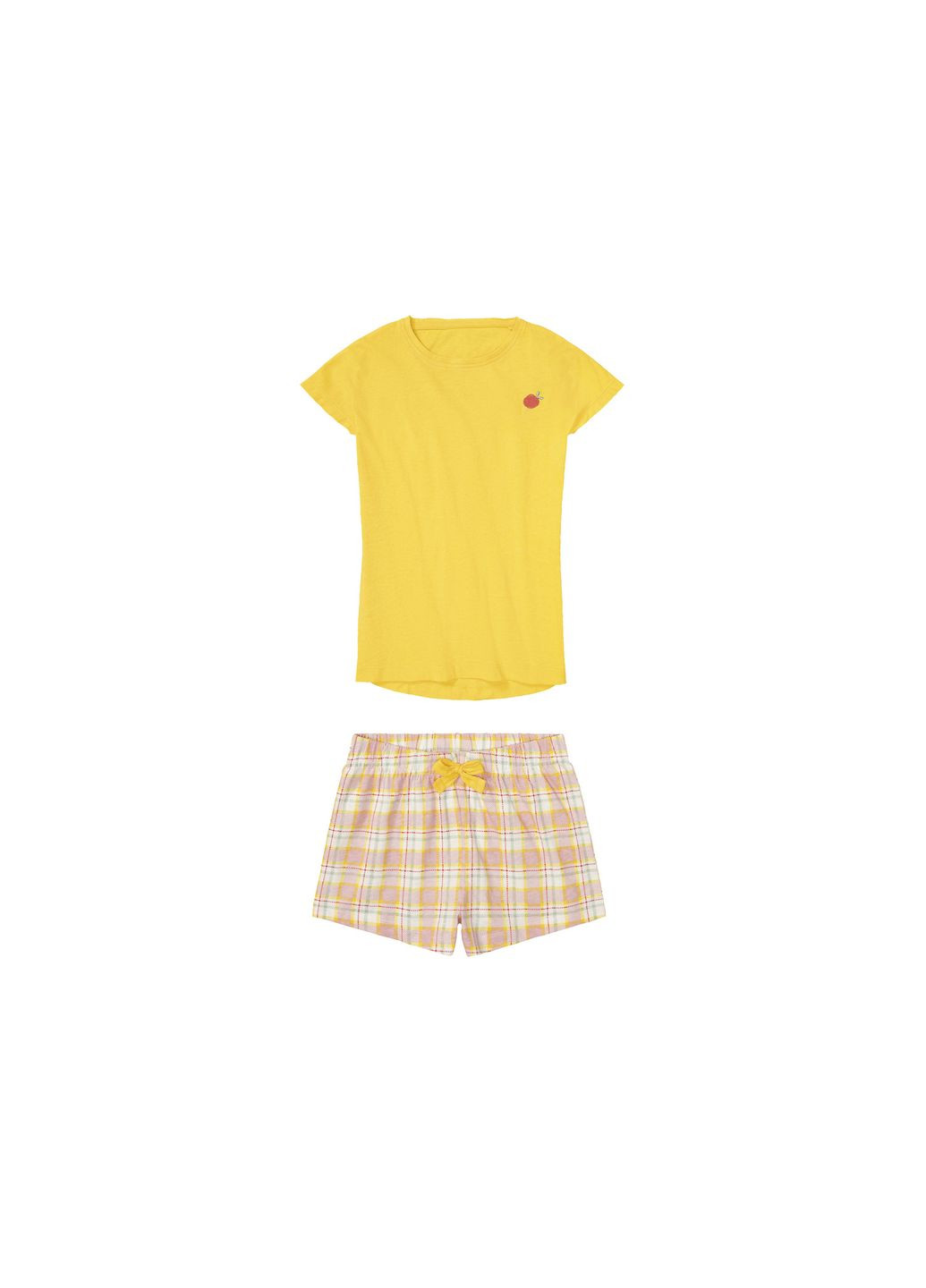 Жовта піжама (футболка і шорти) для дівчинки 409979 жовтий Pepperts
