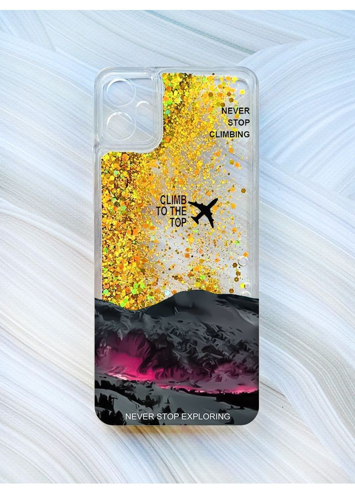Чохол з плаваючими золотими блискітками на Samsung Galaxy A05 (A055) Піднімись на вершину (принт 419) Creative (370170010)