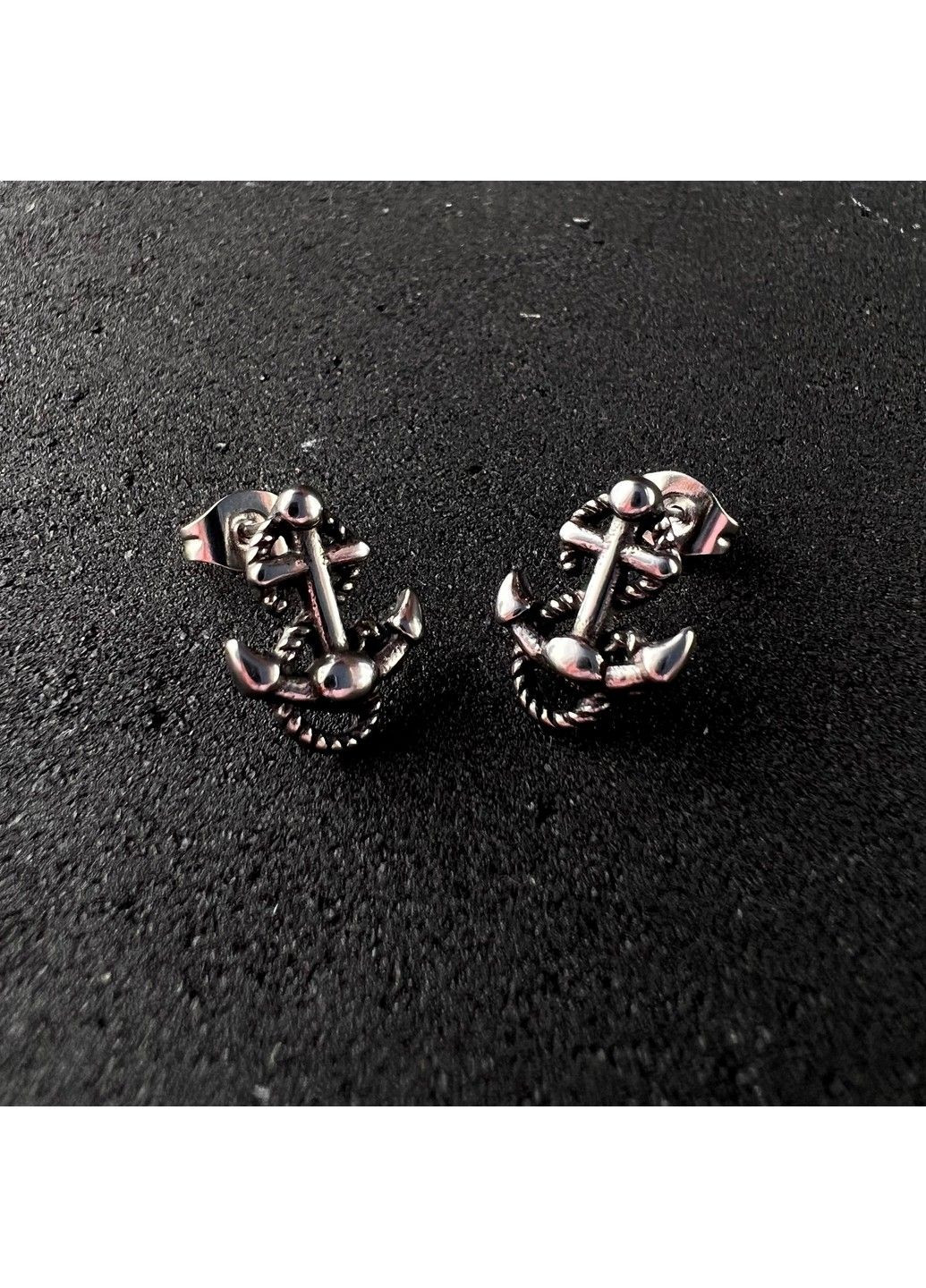 Готические панк серьги якорь из медицинской стали ES-065 No Brand (299330623)