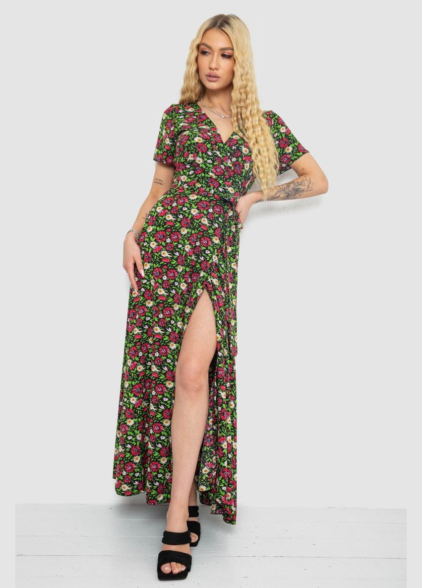 Сарафан із квітковим принтом на запах, колір чорно-червоний, 241R177 Ager (328604921)