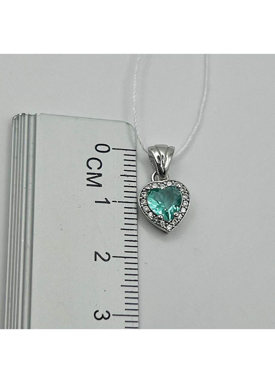 Кулон срібний з кубічним цирконієм "Серце" 1,03 г No Brand (369737778)