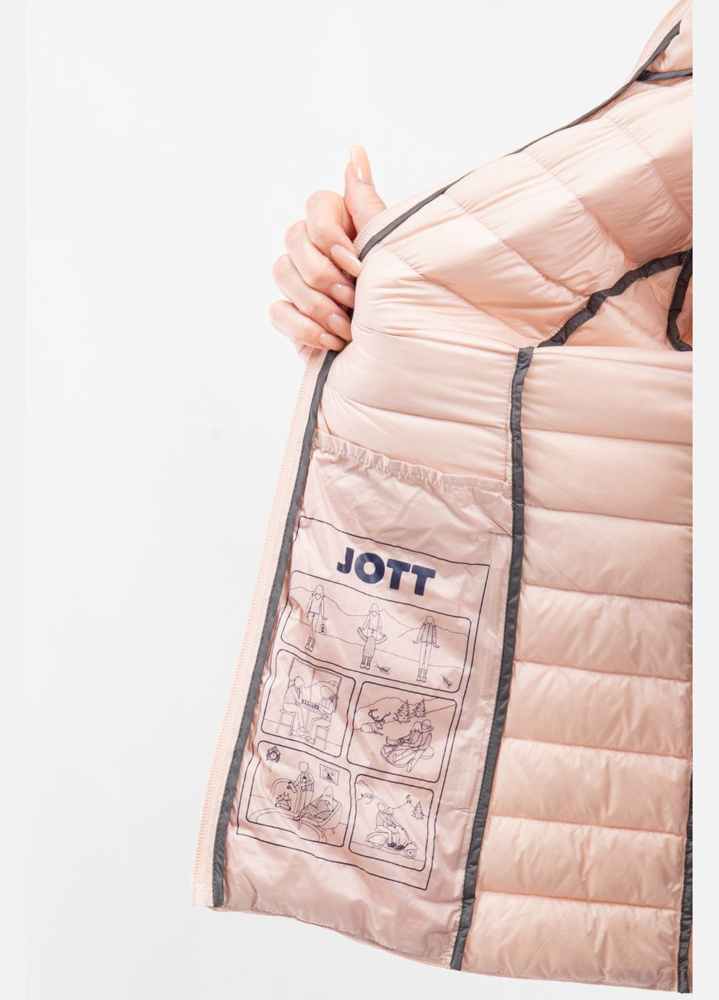 Светло-розовый демисезонный Пуховик JOTT