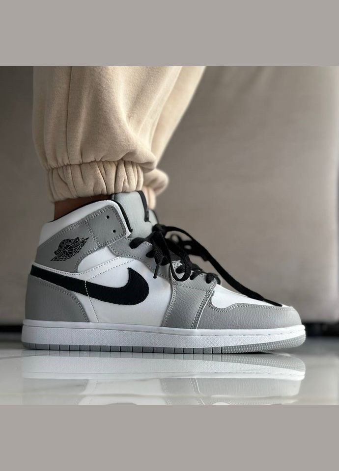 Кросівки зимові жіночі і чоловічі Nike Air Jordan 1 winter gray white fur | Найк Аір Джордан 1 сірі білі з хутром No Brand сірі зими (308072595)