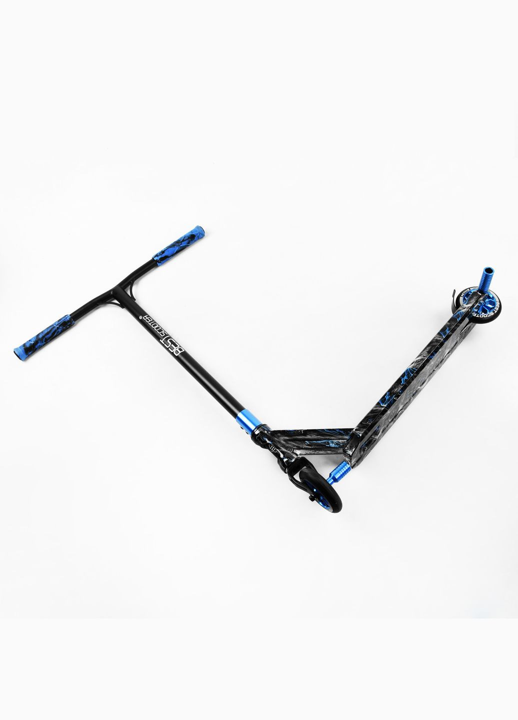 Самокат трюковий HIC-система, пеги, алюмінієвий диск та дека, принт. Skulls and blue hands (105679) Best Scooter (340909827)