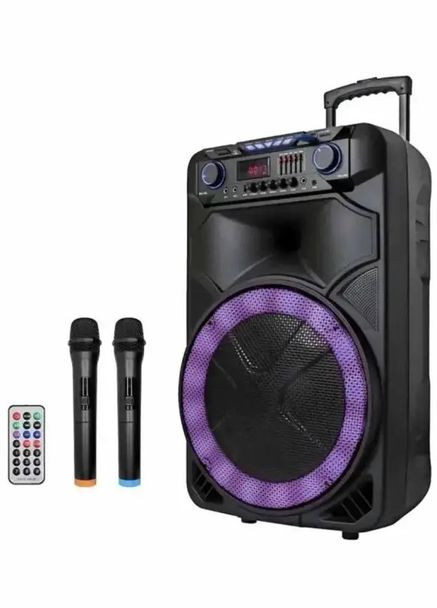Портативна колонка ZPX ZXX-1011 з 2 мікрофонами та пультом Акустична система 800Вт RGB підсвічування Чорний No Brand (357208088)