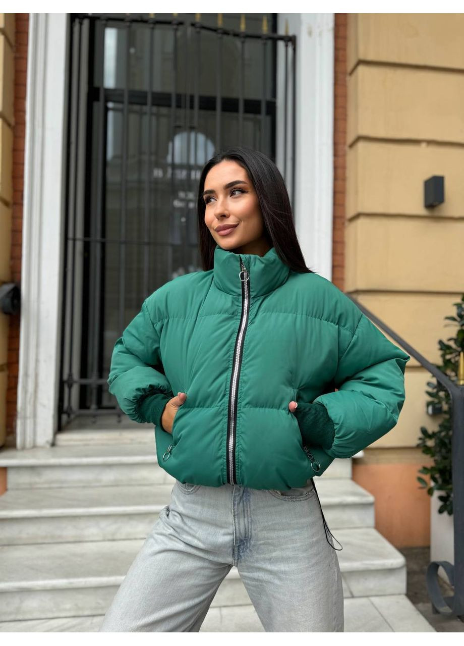 Зелений зимній Пуховик No Brand